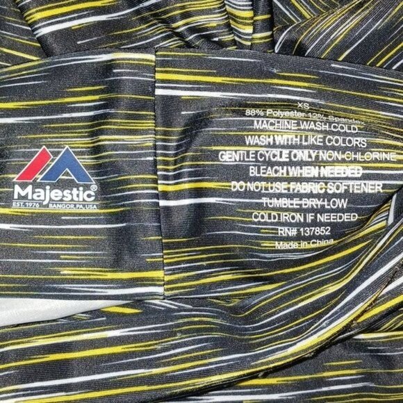 Majestic Womens XS Pittsburgh Pirates Logo Leggings Athletic Stretch Pants - Picture 5 of 5